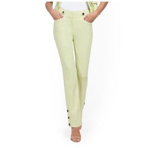 NY&C women’s Button Accent Straight-Leg Pant